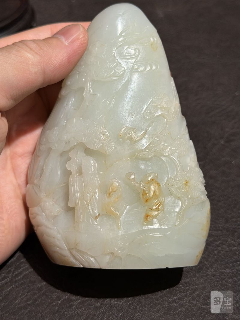 清光绪 白玉“深山访友”玉雕 - 图19